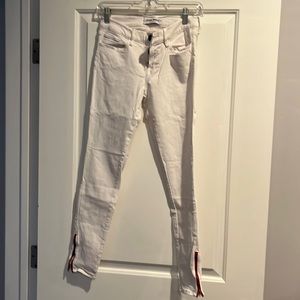 Etienne Marcel White Ankle Zip Skinny Jeans - 29
